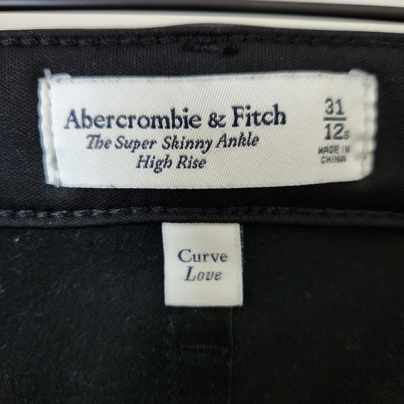 Abercrombie & Fitch | Curve Love Super Skinny Ankle High Rise Jeans Leather Trim - Picture 11 of 13